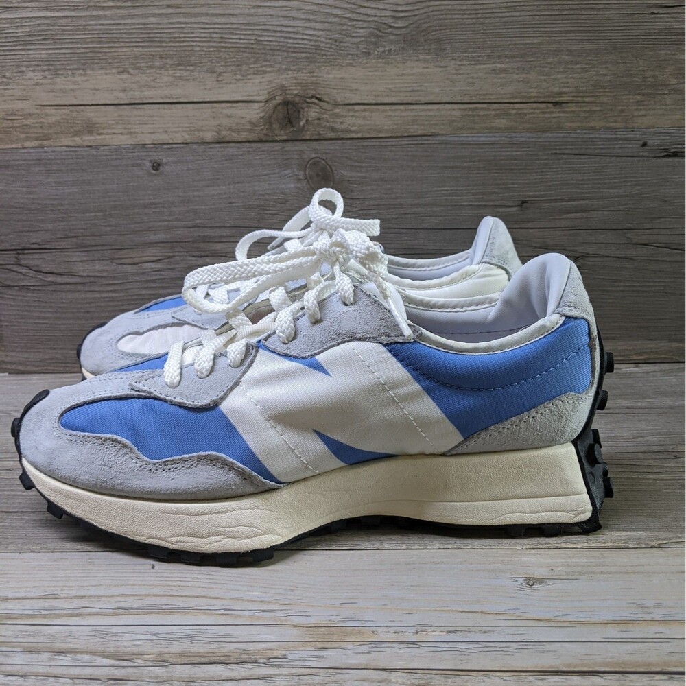New Balance 327 White/Stellar Blue Men Sneakers MS327LC1- SZ 6.5 D